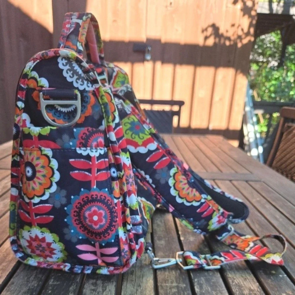 Ju-Ju-Be Be Classy Diaper Bag Satchel Tote Dancing Dahlias Floral